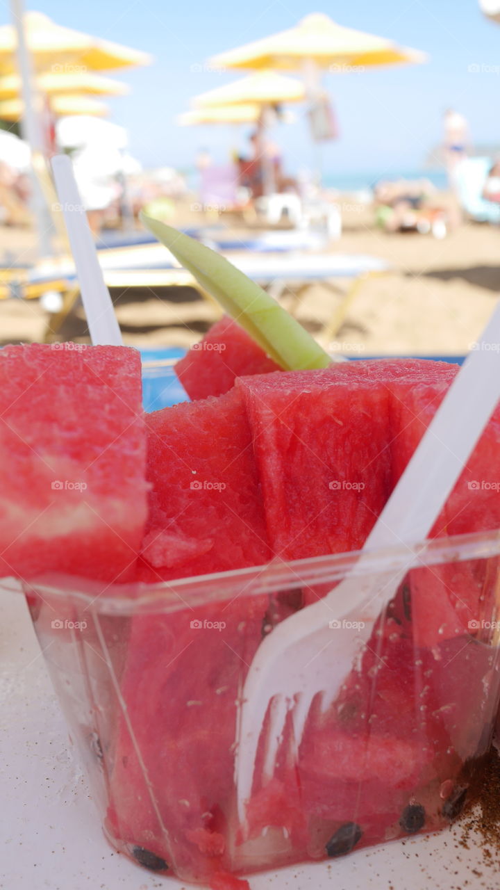 Watermelon on the beach