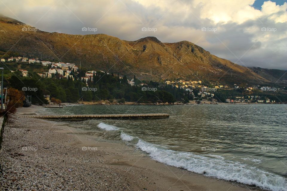 Scenic view of mountain against sky