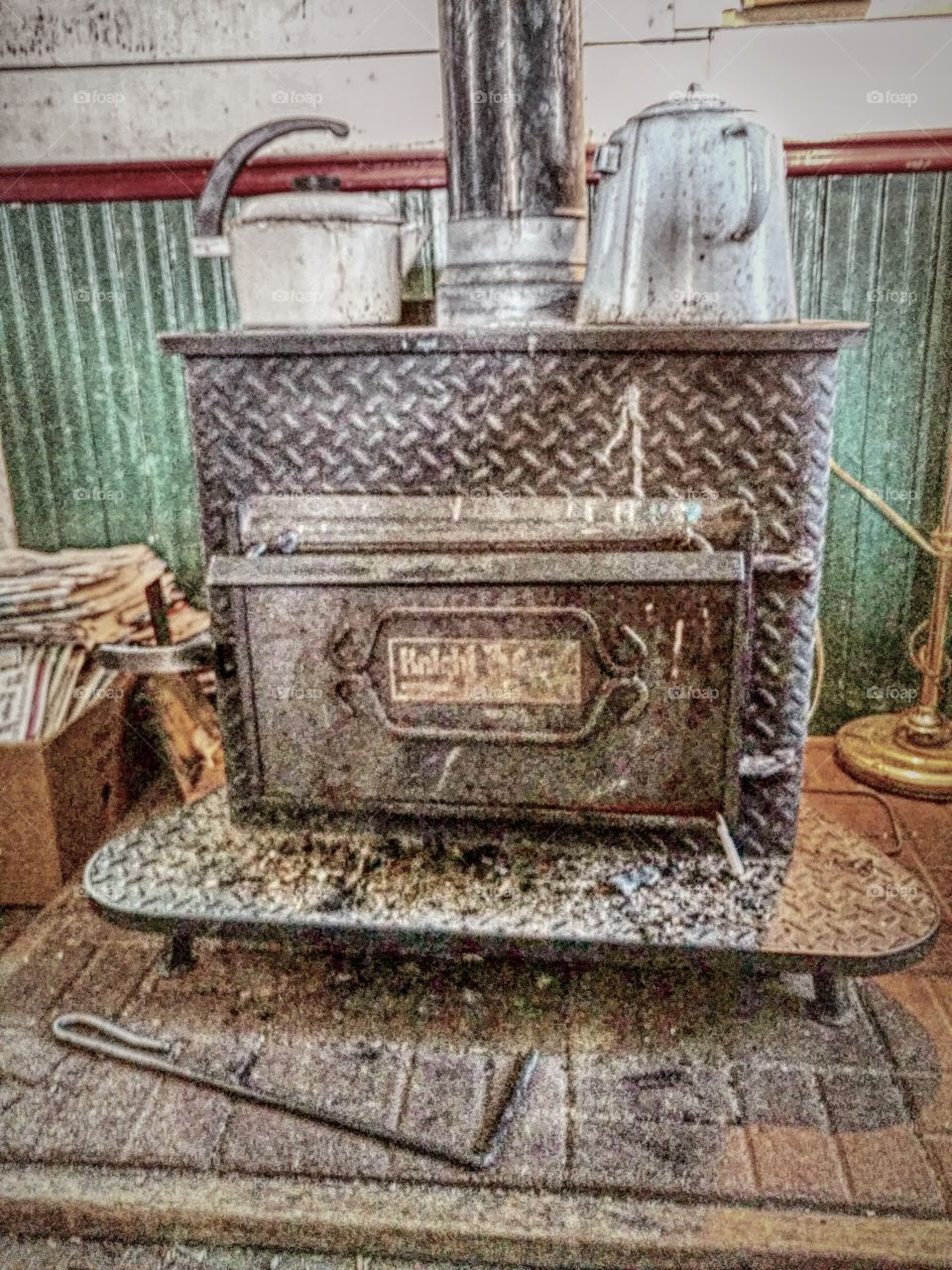 old wood stove