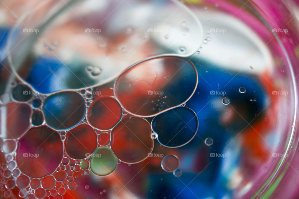 Close-up of colored soap bubbles