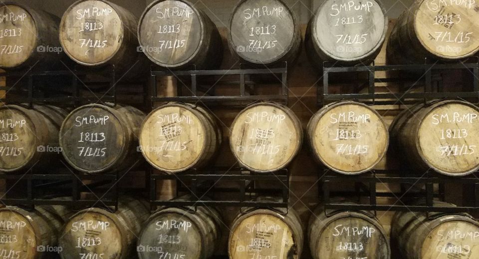 Wine barrels in Maine