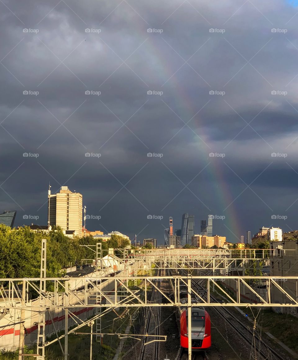 Rainbow over the city 