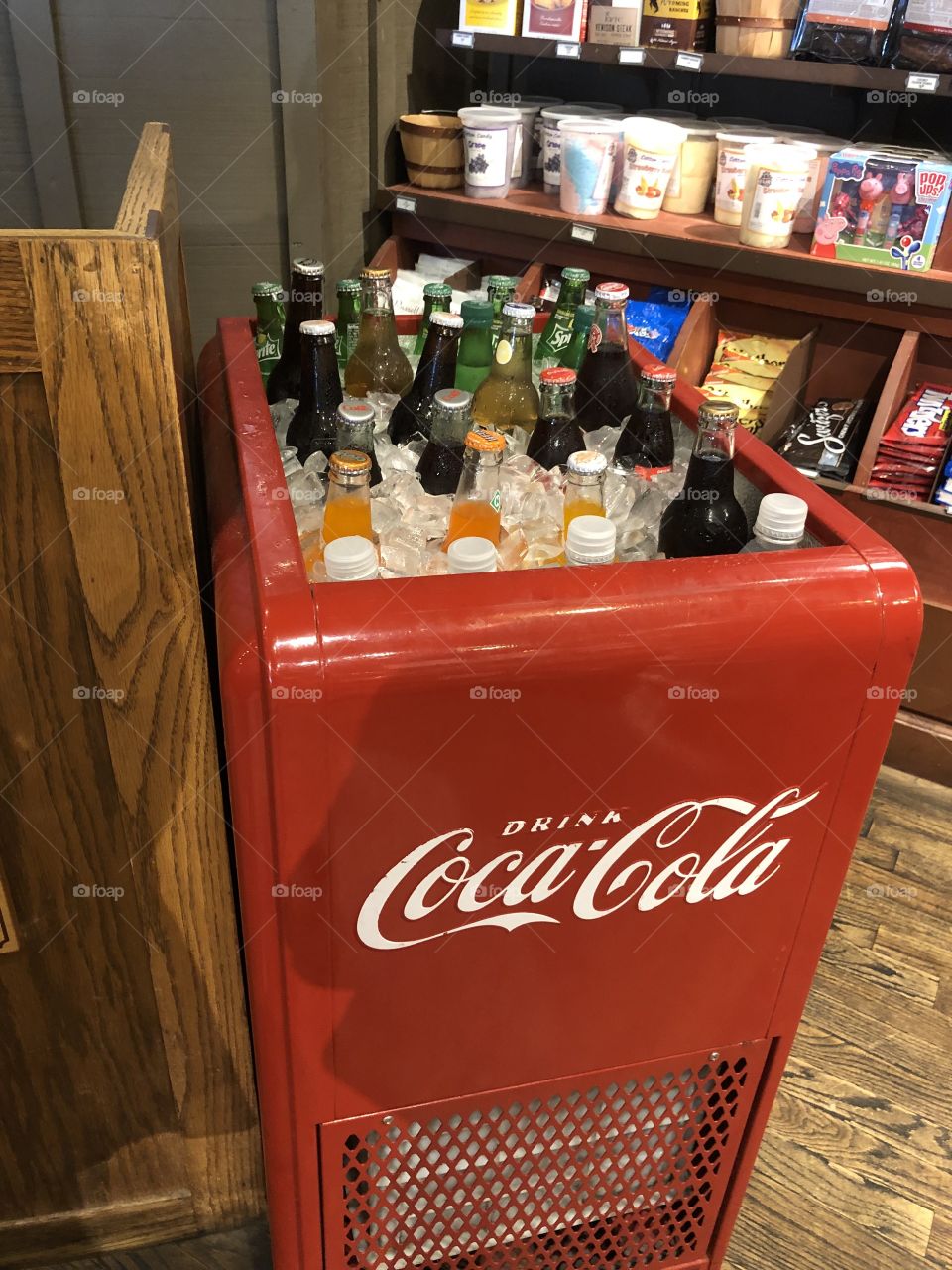 Coca Cola ice box soda holder gift shop 
