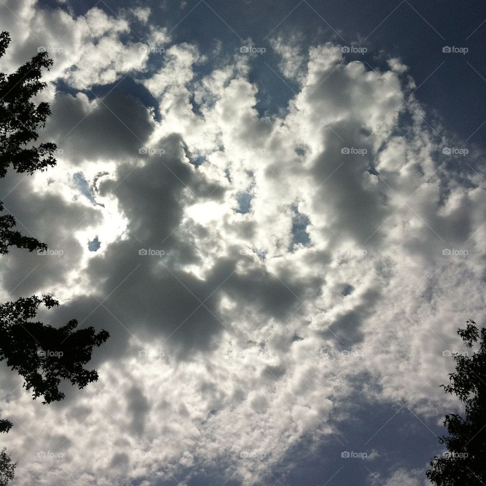 sky blue clouds sun by soooooouuuul_train