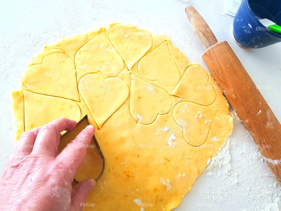 cutting out cookies