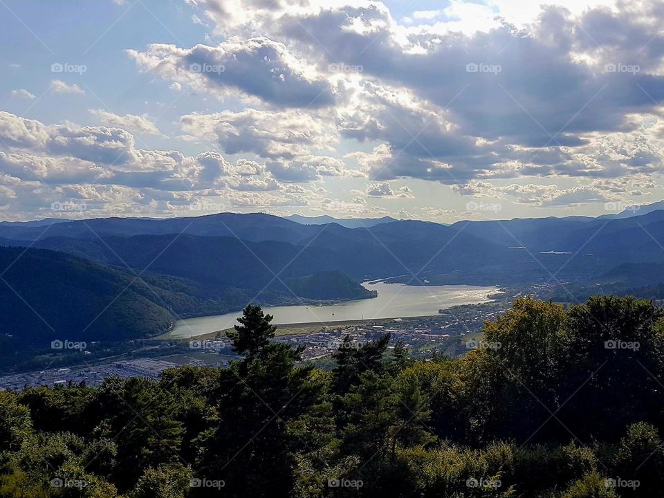 view of the Neamt mountain towards the town of Piatra Neamt