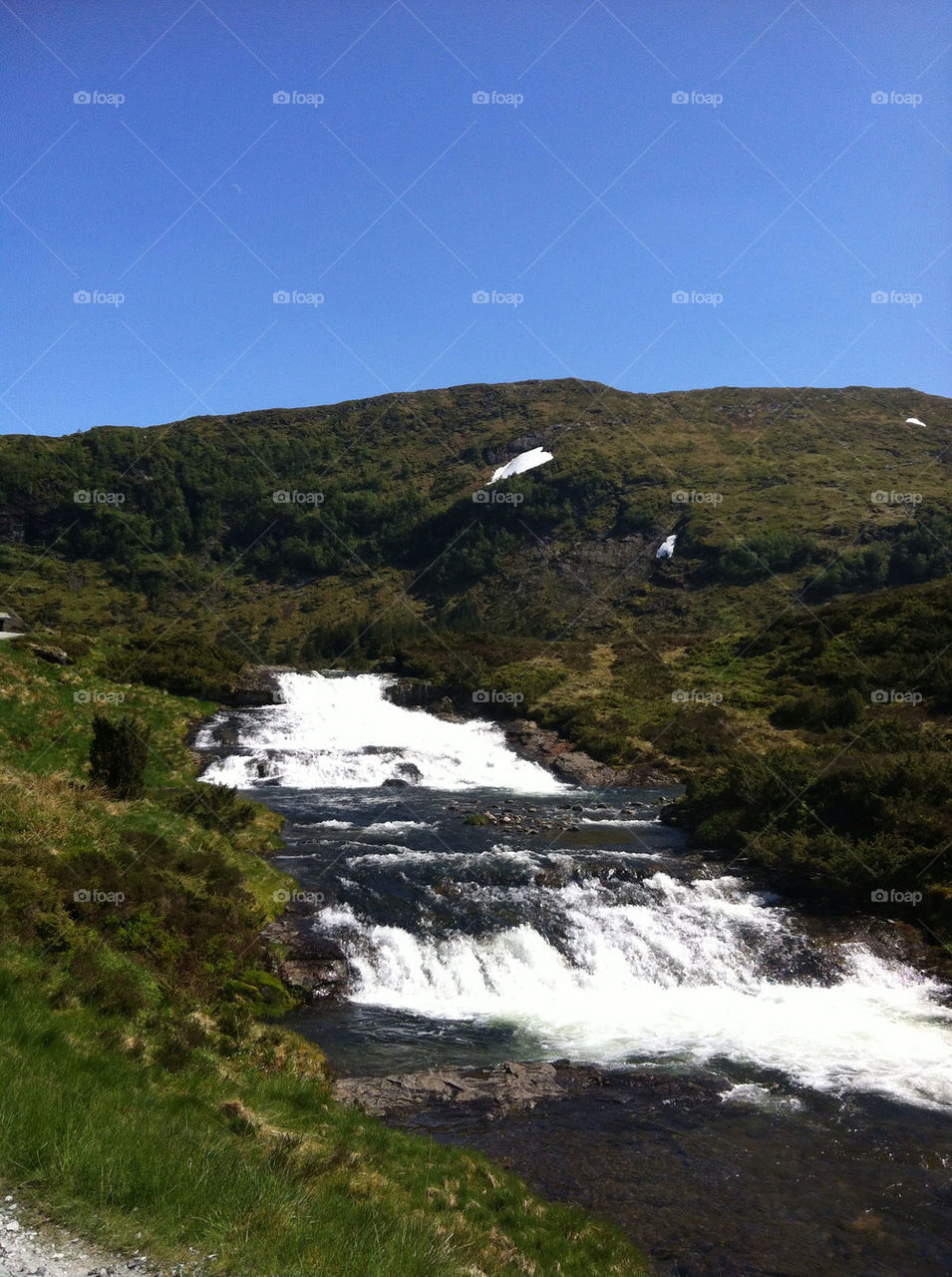 norway spring mountain waterfall by greirik