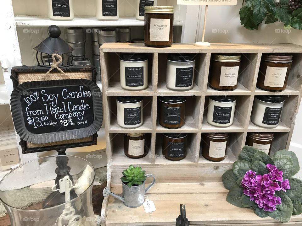 Soy Candle display