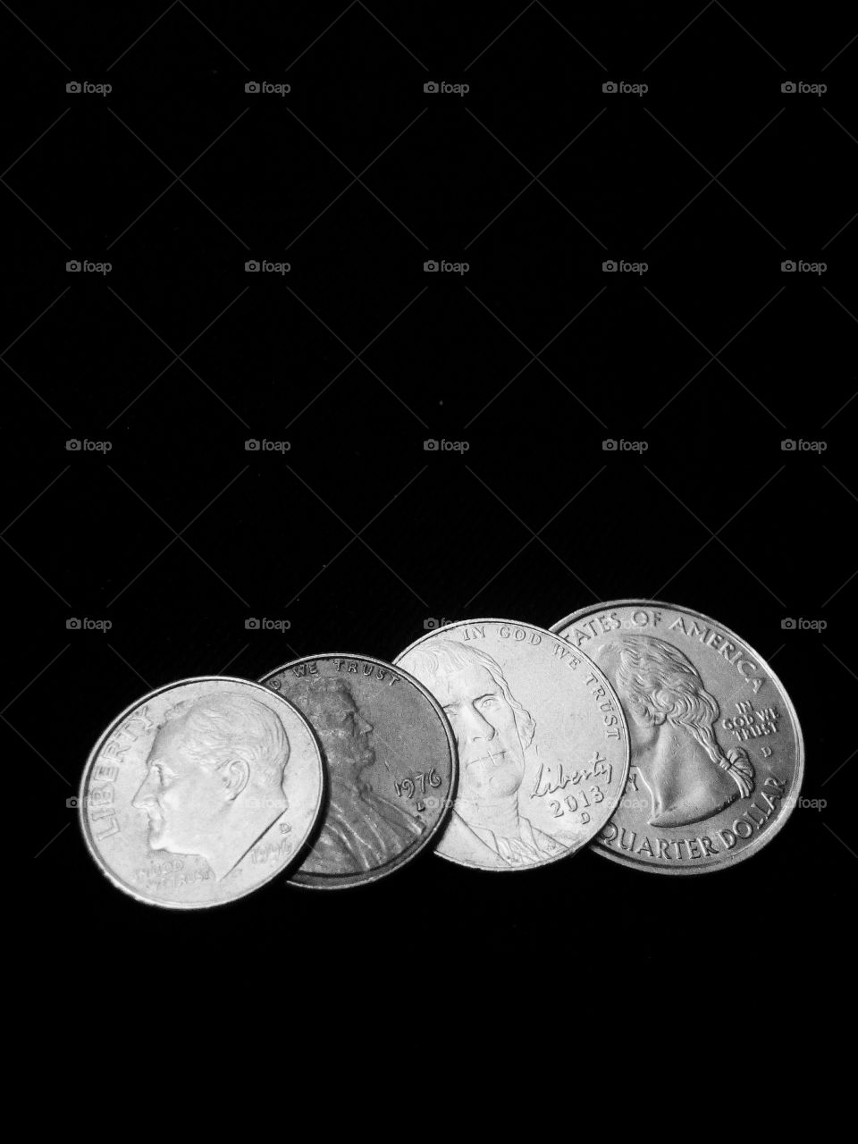 Black and White, Line of Money United states Coins.