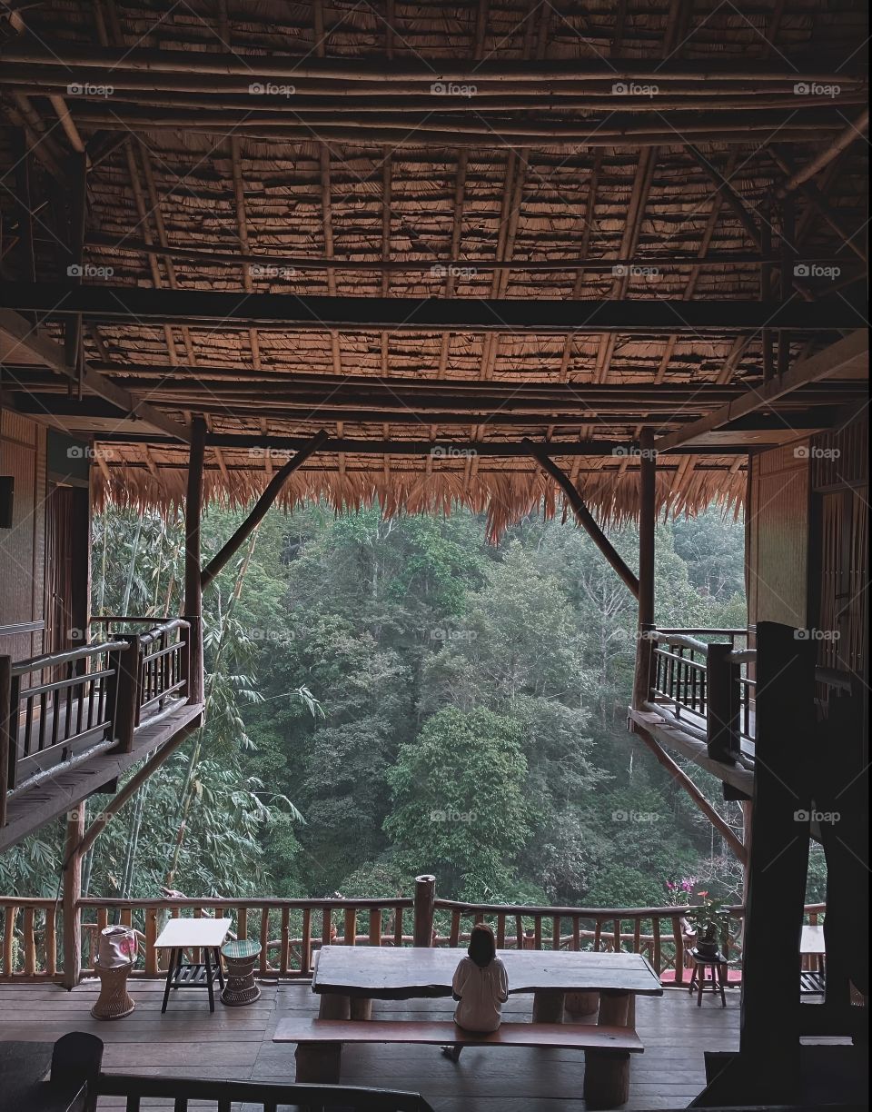 middle in deep forest