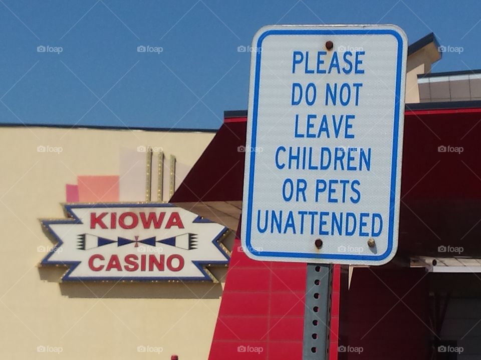 Kiowa casino. funny sign