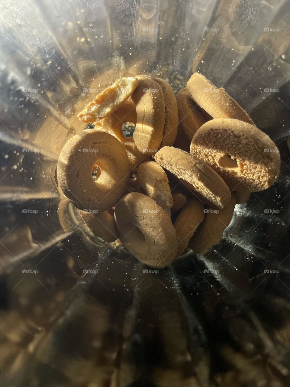 Circle cookies in a jar