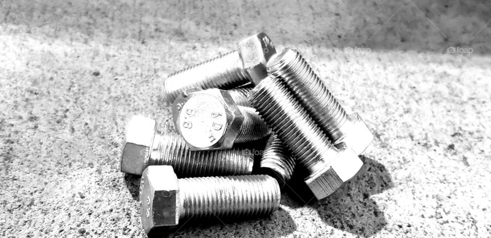 black and white bolts