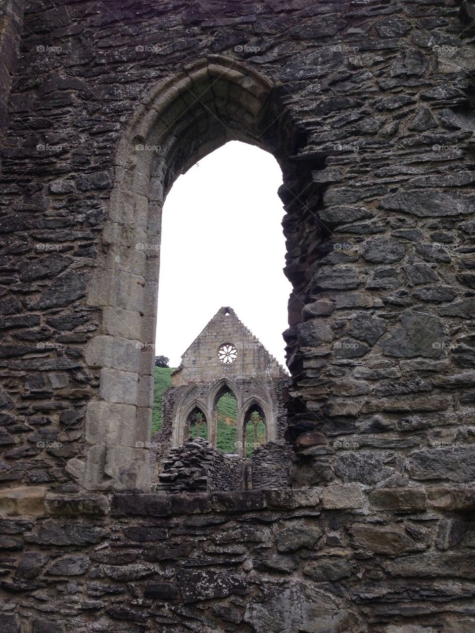 Valle Crucis Abbey View through window