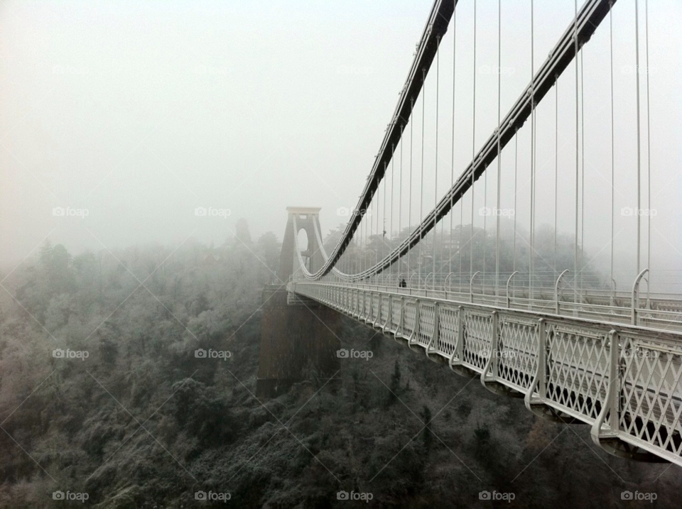 snow ice bristol clifton suspension bridge by karlbinder