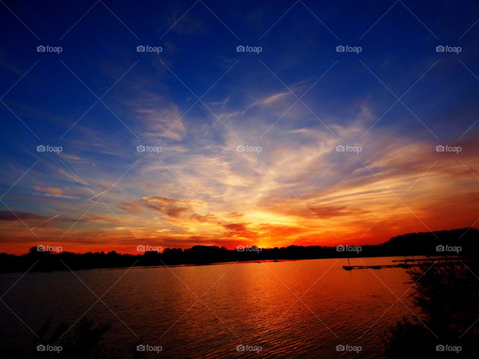 Beautiful lake and a beautiful sunset in Indiana 