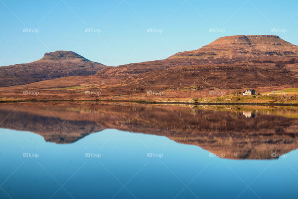 Mountains reflecting in the lake