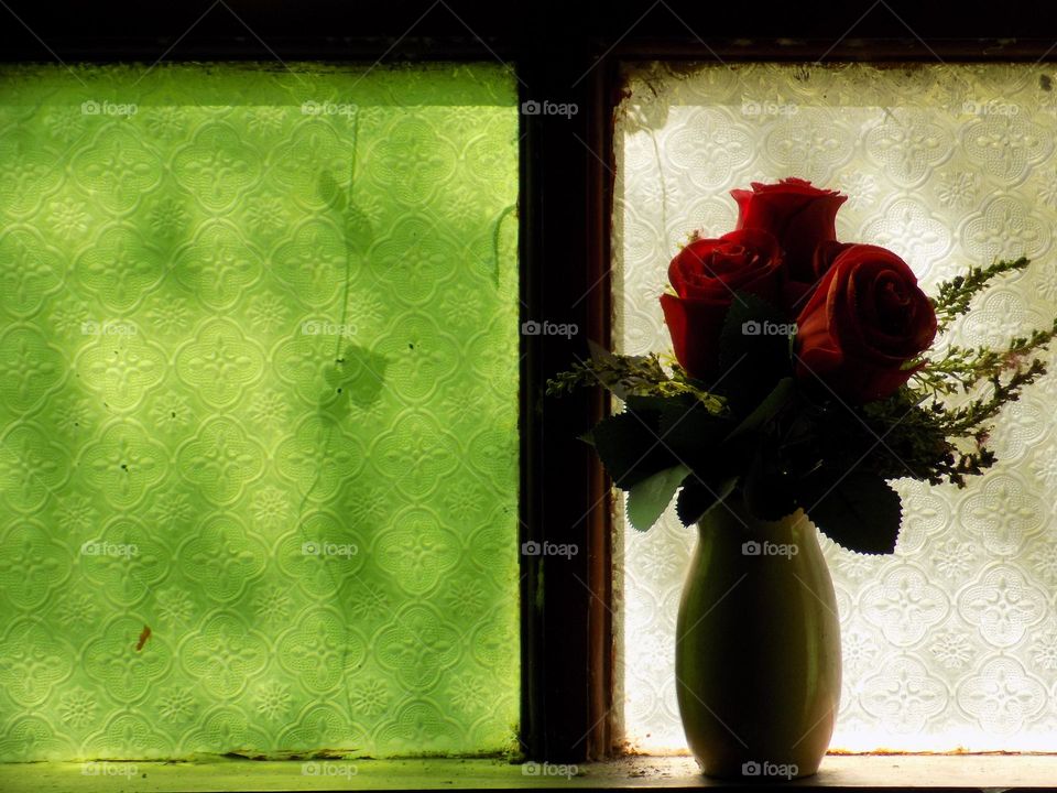 Rose flower in floral fas