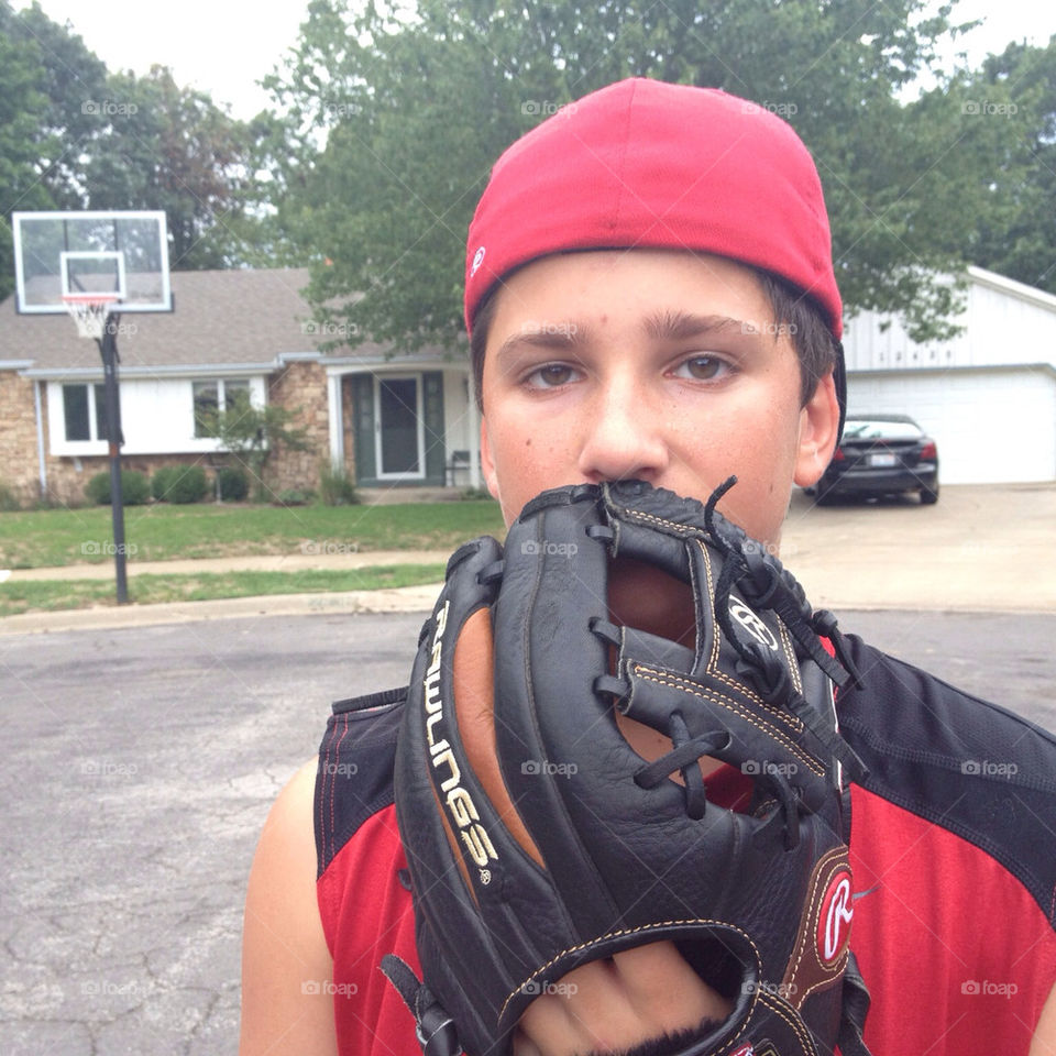 boy glove catch baseball by kgirl
