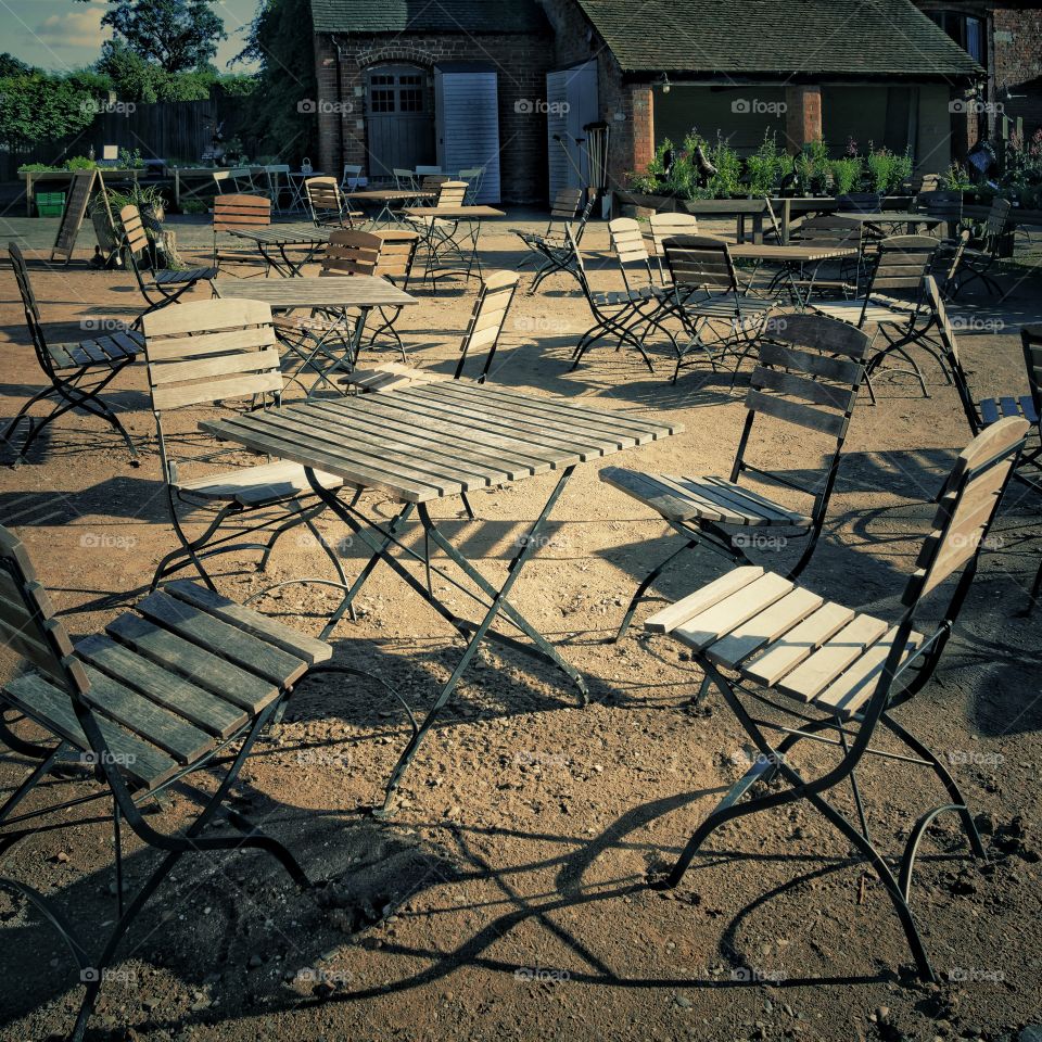 Tables. Chairs outdoors 