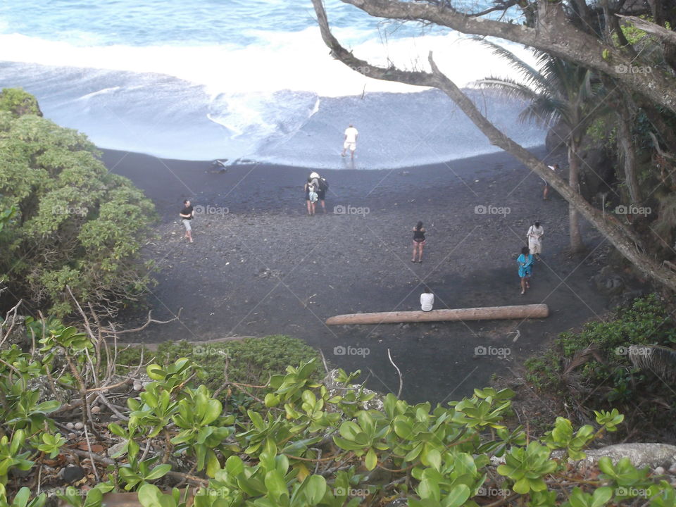 Black Sand Beach.  Hana Highway on Maui.