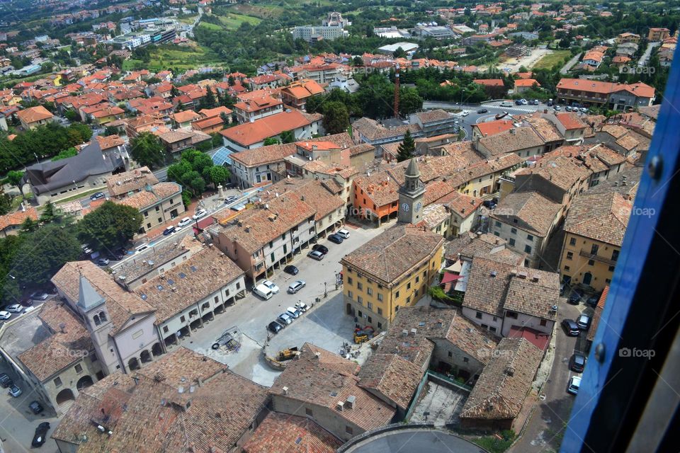 top view of an old city