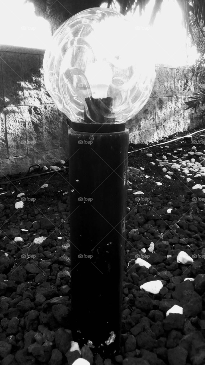 Urban lamp in garden