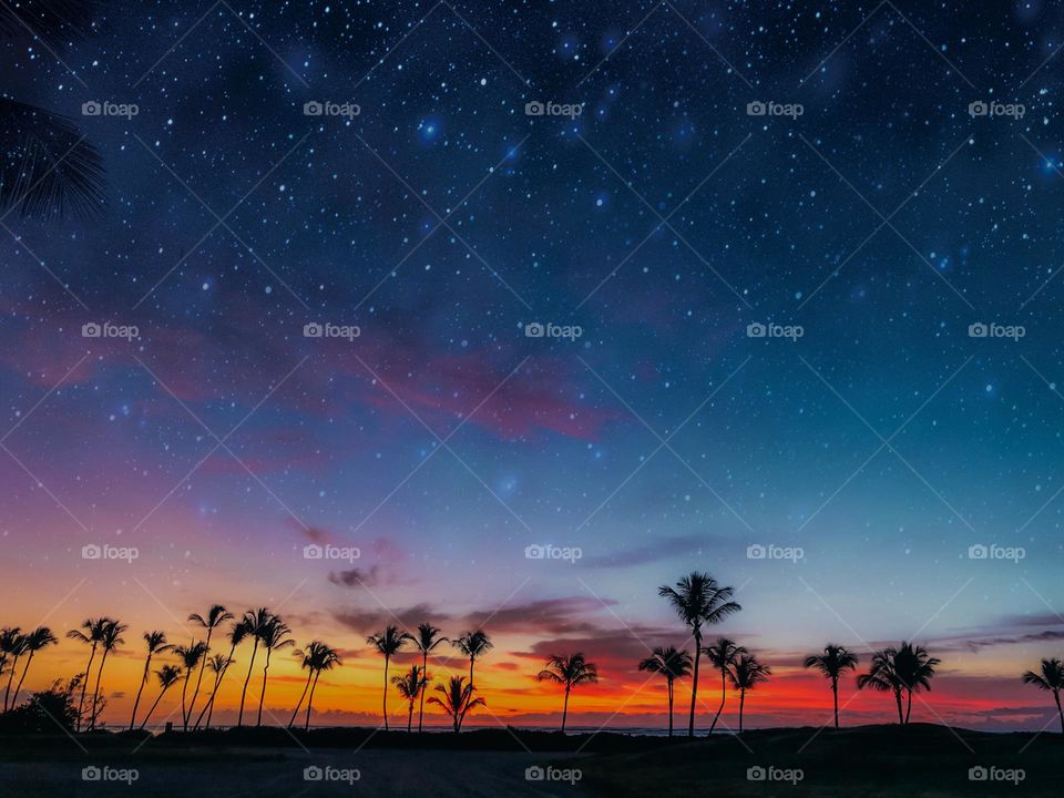 Night time in the Caribbean 