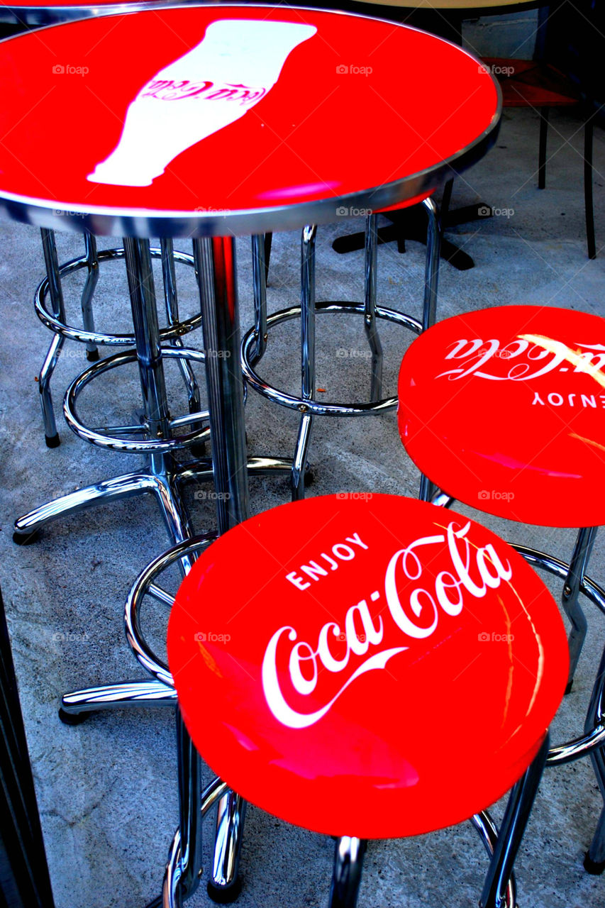 Coca-Cola Table And Chairs, Patio, Enjoy Coca-Cola