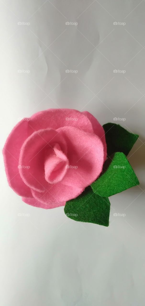 Red roses from flannel