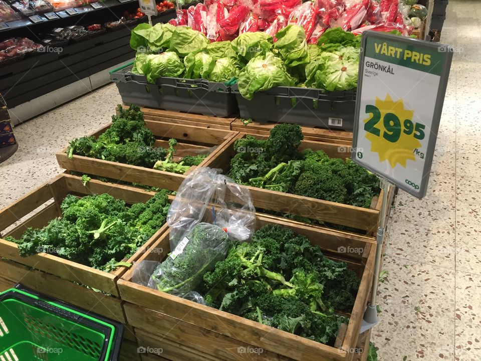 Kale in local supermarket.