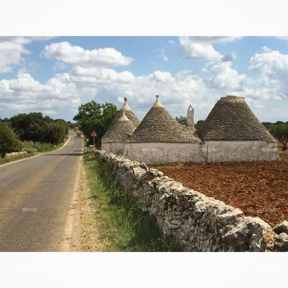 Trulli, typical construction of Puglia, Italy