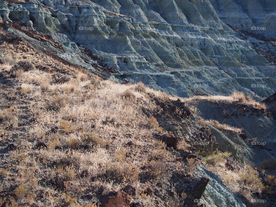 Fall colors enhance the natural unique colors of John Day Fossil Beds in Oregon. 