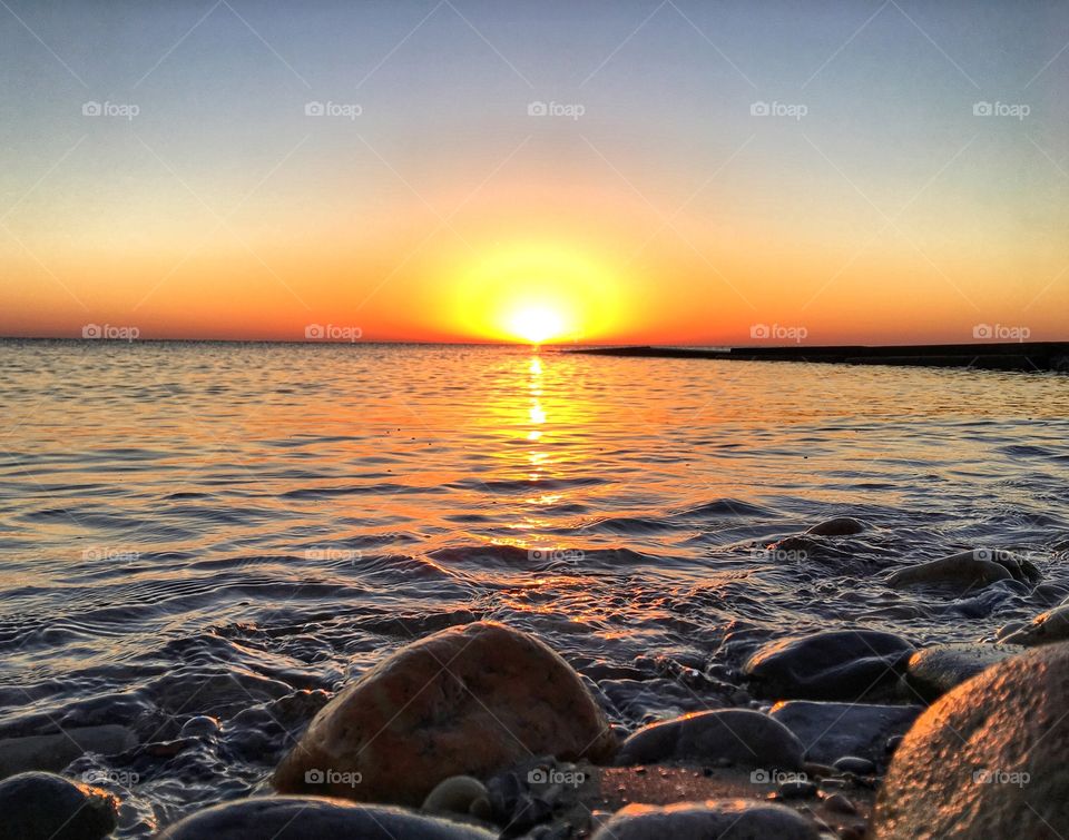 Reflection of sun over the sea