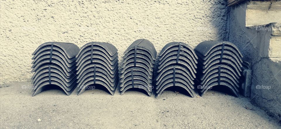 Roof tile on the groumd