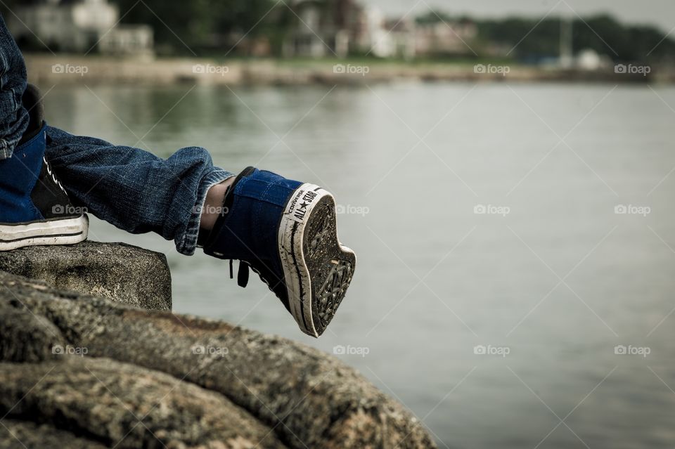 Converse on the water