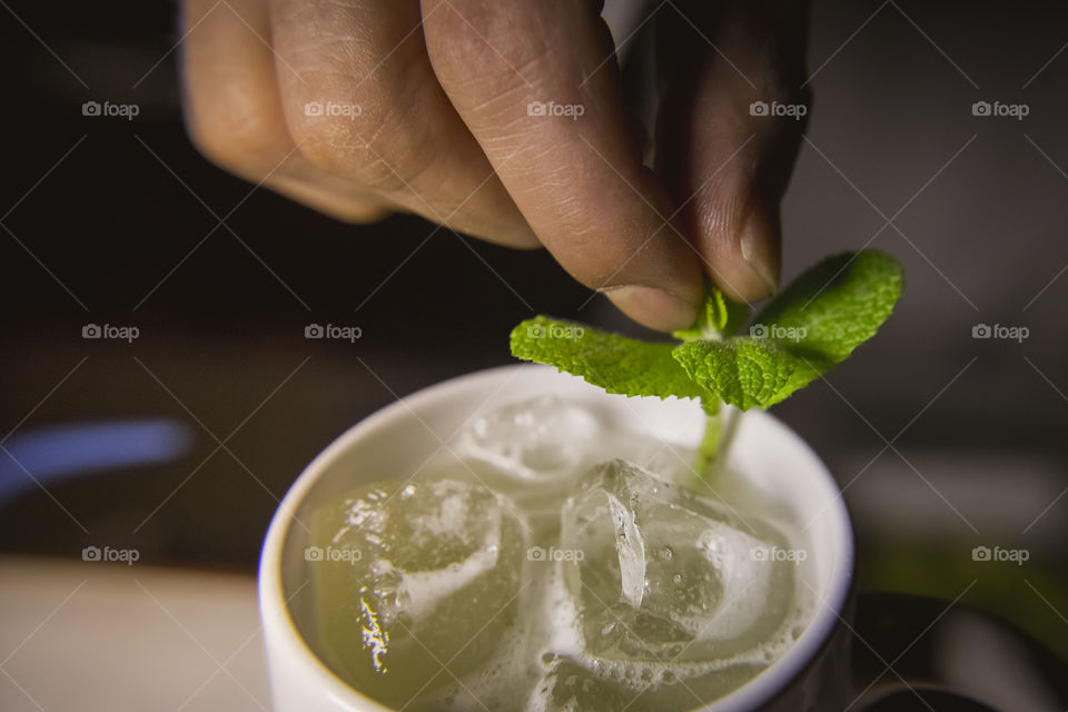 preparing a drink