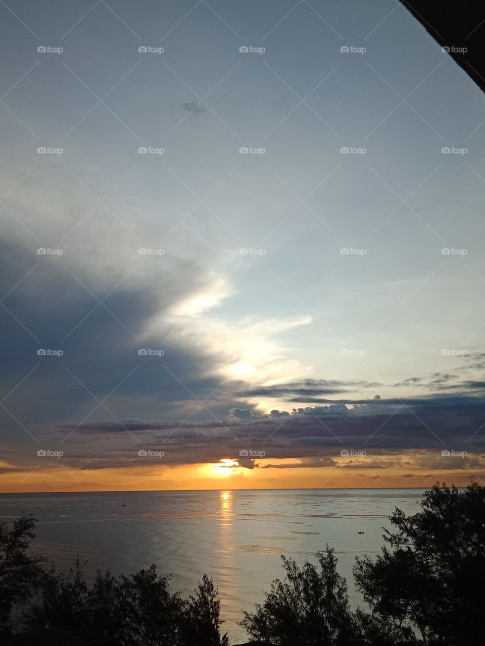 Cloudy morning sunrise