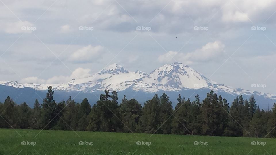 Two Sisters. Middle and south sister in central Oregon. 