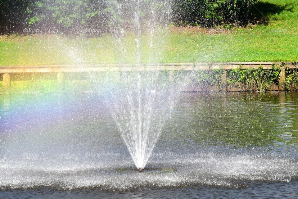 Rainbow in water spray