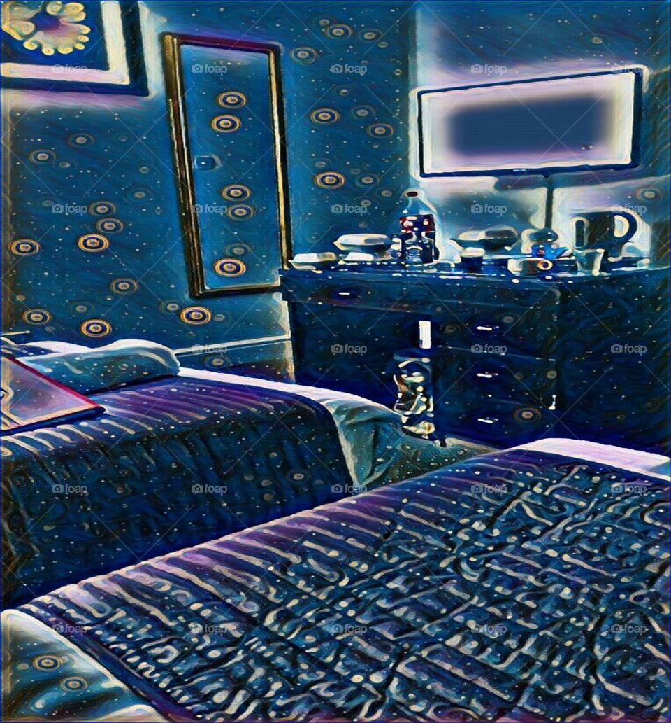 vintage motel room.. midnight affect..