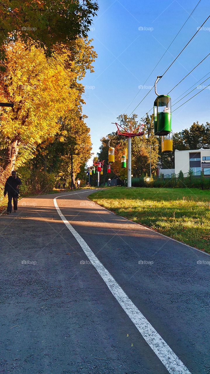 cable car, autumn time