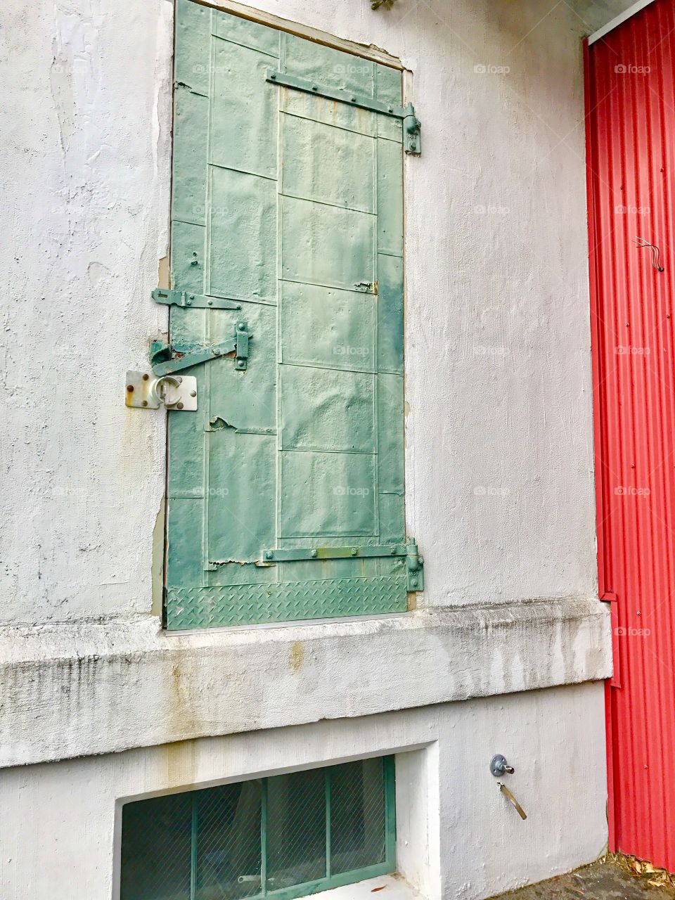 Grain Elevator with red siding on right