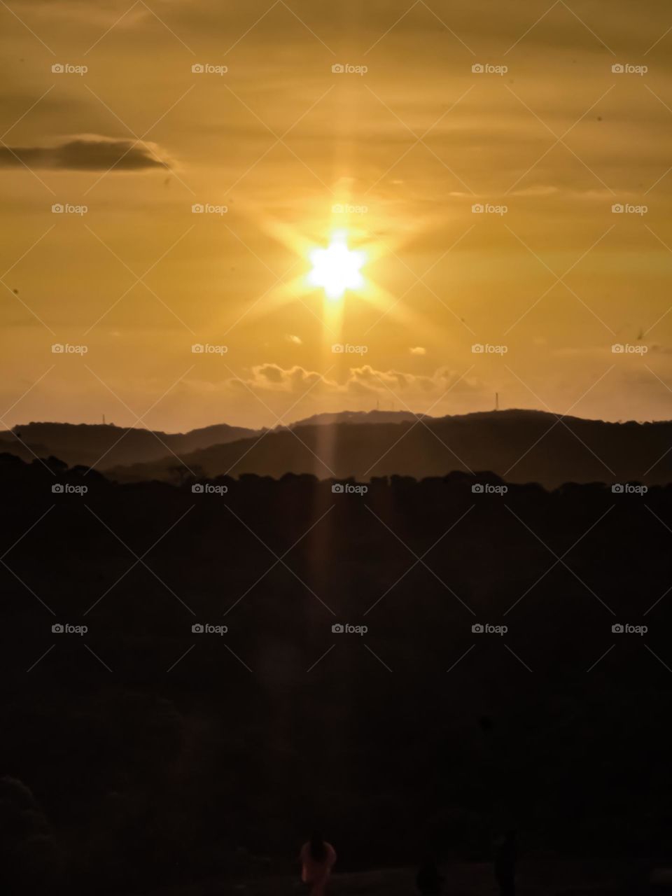 sunset with mountains