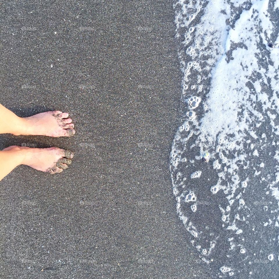 Standing at the beach