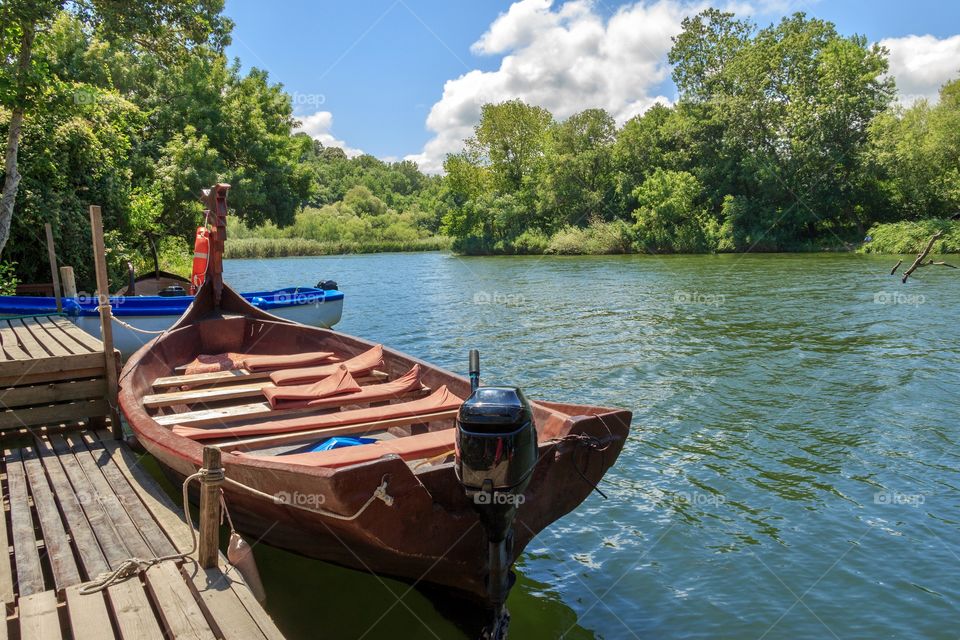 Picture of boat in river in Bulgaria, Europe