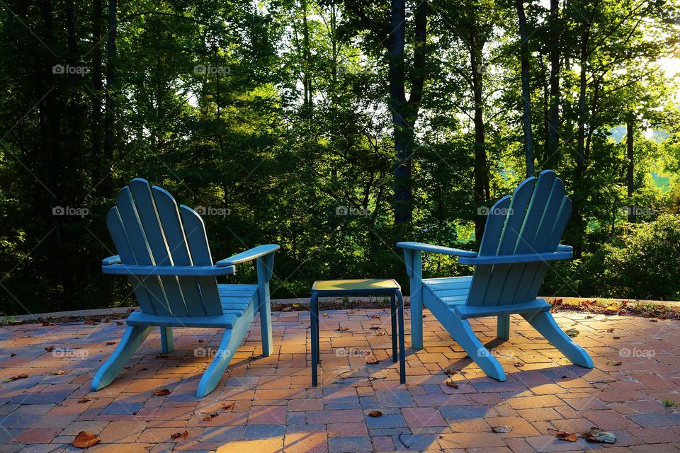 Adirondack Chairs at Sunset
