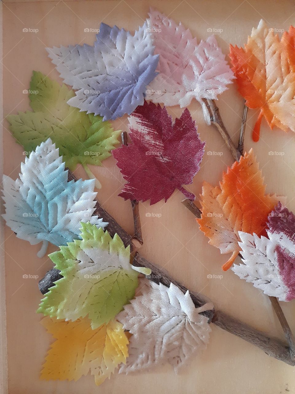 A frame of a colorful leaves  of fall season.