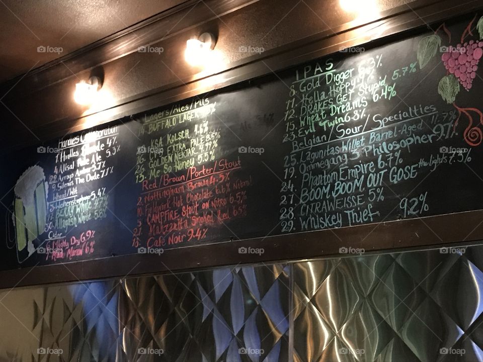 Chalk Tap art at Handles Brewery 