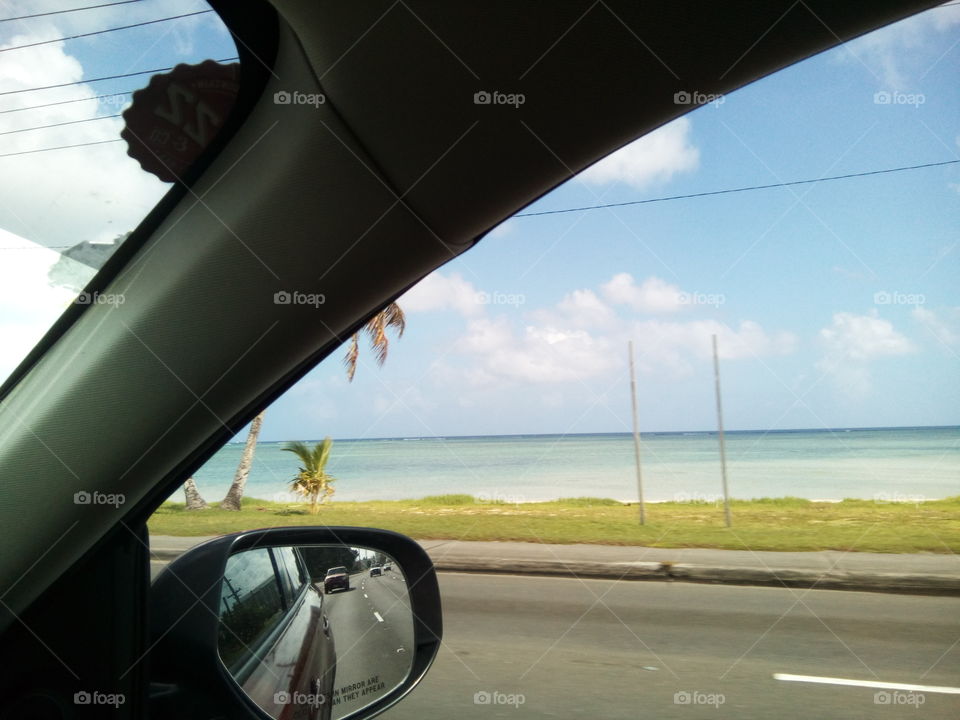 road and beach